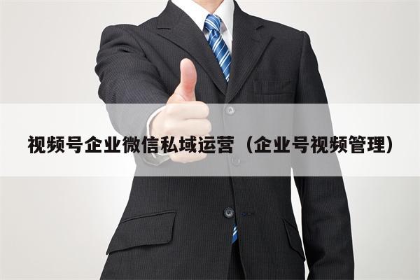 视频号企业微信私域运营（企业号视频管理）