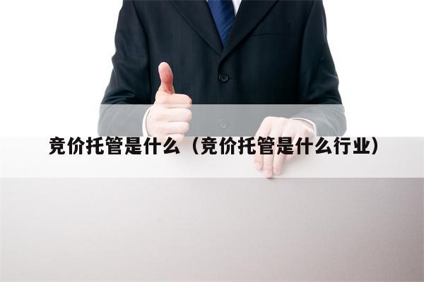 竞价托管是什么（竞价托管是什么行业）