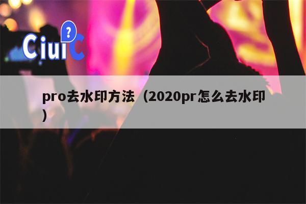 pro去水印方法（2020pr怎么去水印）