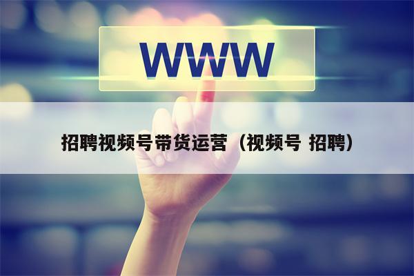 招聘视频号带货运营（视频号 招聘）
