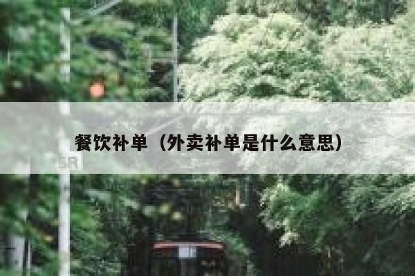 餐饮补单（外卖补单是什么意思）