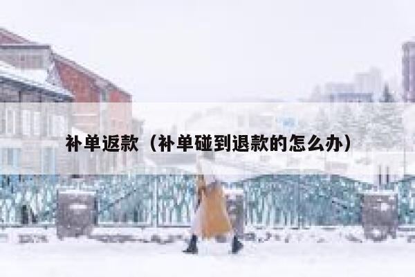 补单返款（补单碰到退款的怎么办）