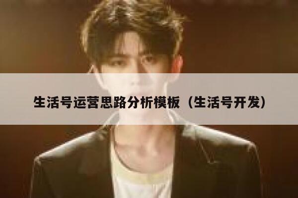 生活号运营思路分析模板（生活号开发）
