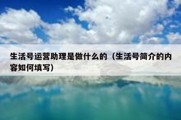 生活号运营助理是做什么的（生活号简介的内容如何填写）
