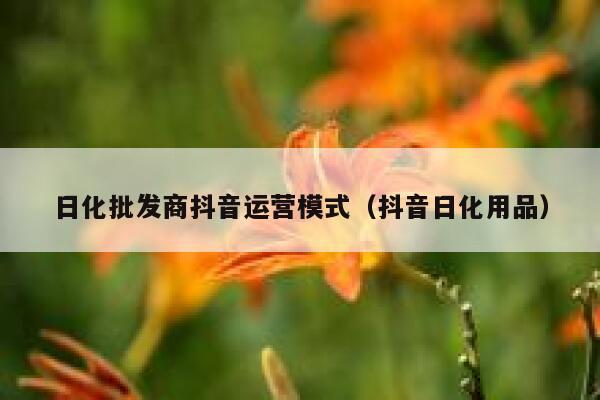 日化批发商抖音运营模式（抖音日化用品）