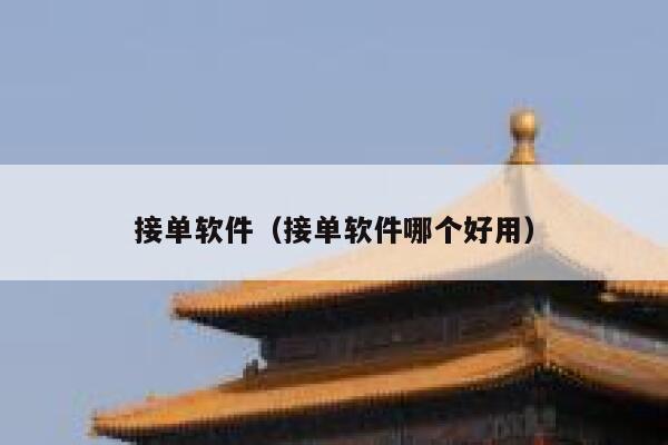 接单软件（接单软件哪个好用）