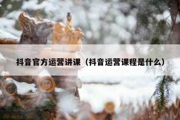 抖音官方运营讲课（抖音运营课程是什么）