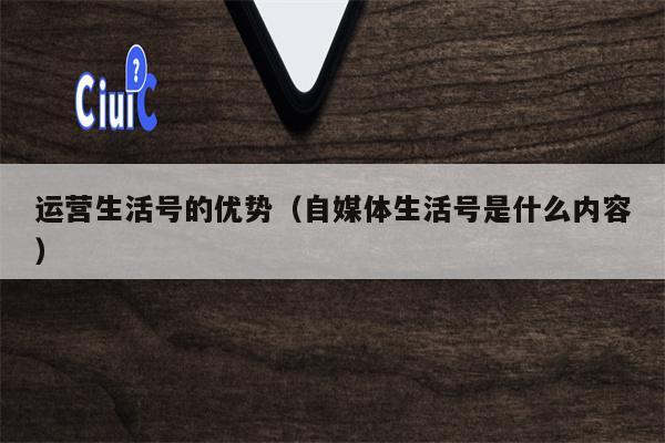 运营生活号的优势（自媒体生活号是什么内容）