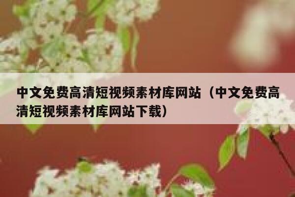 中文免费高清短视频素材库网站（中文免费高清短视频素材库网站下载）