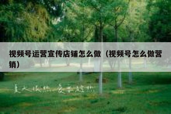 视频号运营宣传店铺怎么做（视频号怎么做营销）
