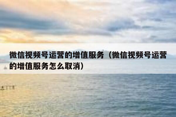 微信视频号运营的增值服务（微信视频号运营的增值服务怎么取消）