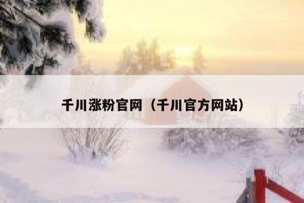 千川涨粉官网（千川官方网站）
