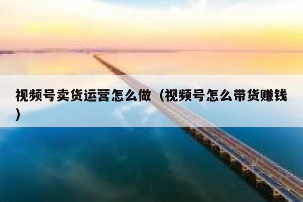 视频号卖货运营怎么做（视频号怎么带货赚钱）