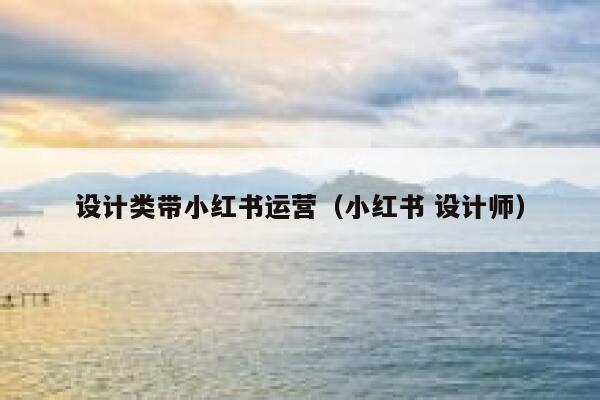 设计类带小红书运营（小红书 设计师）
