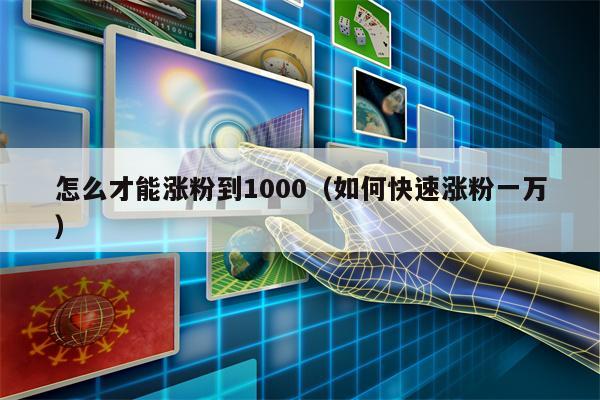 怎么才能涨粉到1000（如何快速涨粉一万）