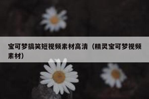 宝可梦搞笑短视频素材高清（精灵宝可梦视频素材）