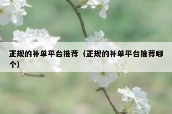 正规的补单平台推荐（正规的补单平台推荐哪个）