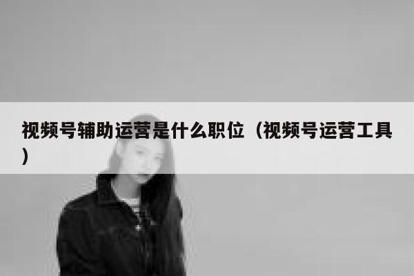 视频号辅助运营是什么职位（视频号运营工具）