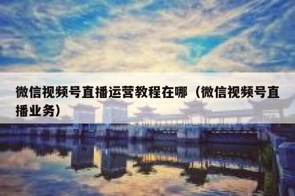 微信视频号直播运营教程在哪（微信视频号直播业务）
