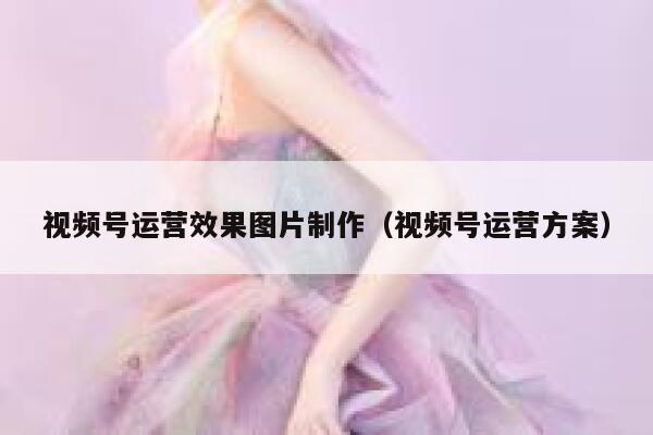 视频号运营效果图片制作（视频号运营方案）
