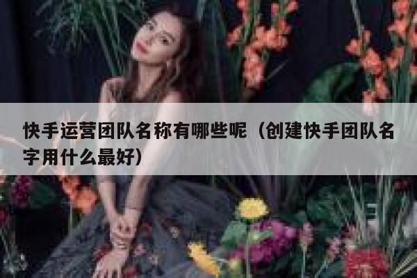 快手运营团队名称有哪些呢（创建快手团队名字用什么最好）