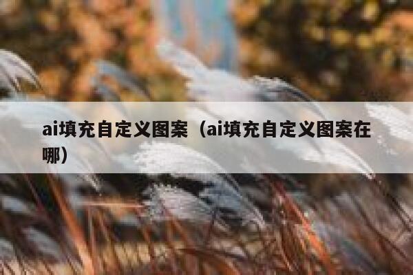 ai填充自定义图案（ai填充自定义图案在哪）