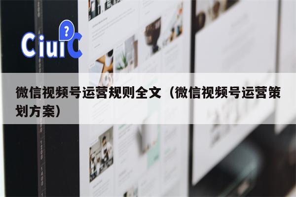 微信视频号运营规则全文（微信视频号运营策划方案）