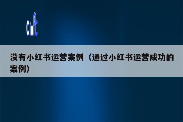 没有小红书运营案例（通过小红书运营成功的案例）