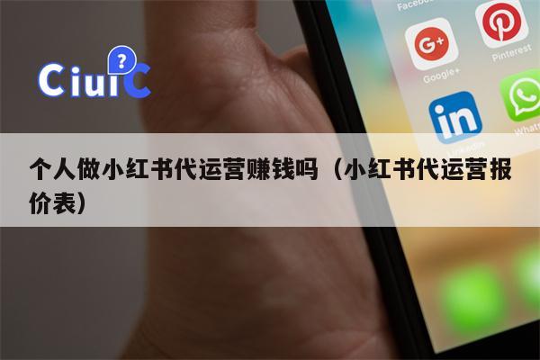 个人做小红书代运营赚钱吗（小红书代运营报价表）