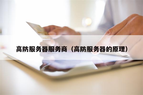 高防服务器服务商（高防服务器的原理）