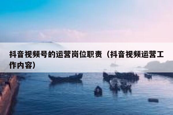 抖音视频号的运营岗位职责（抖音视频运营工作内容）