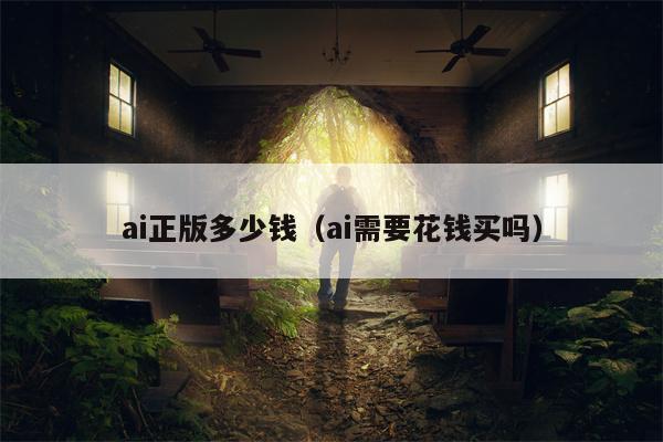 ai正版多少钱（ai需要花钱买吗）