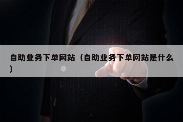自助业务下单网站（自助业务下单网站是什么）