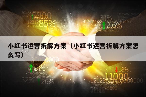 小红书运营拆解方案（小红书运营拆解方案怎么写）