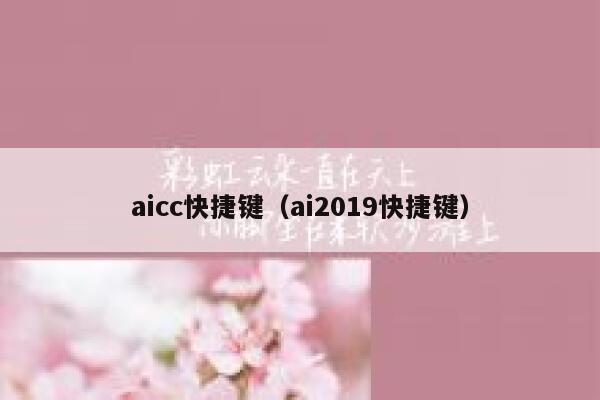 aicc快捷键（ai2019快捷键）