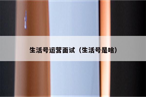 生活号运营面试（生活号是啥）
