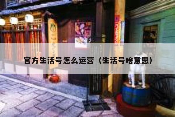官方生活号怎么运营（生活号啥意思）