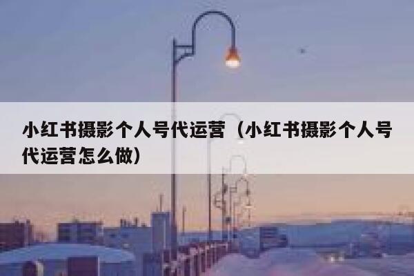 小红书摄影个人号代运营（小红书摄影个人号代运营怎么做）