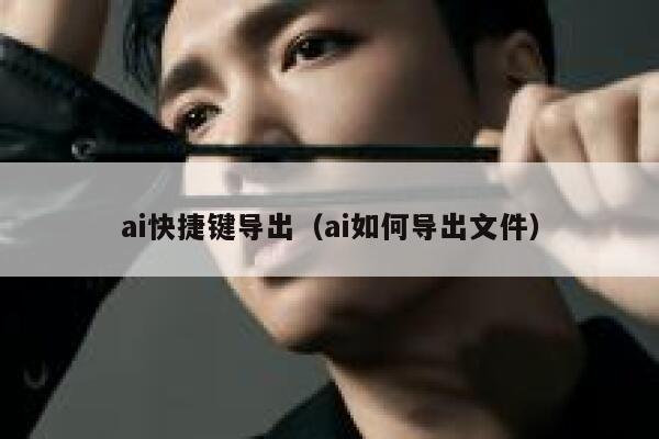 ai快捷键导出（ai如何导出文件）