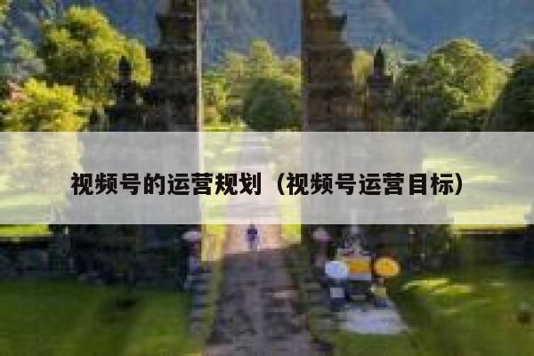 视频号的运营规划（视频号运营目标）