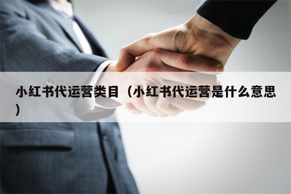 小红书代运营类目（小红书代运营是什么意思）