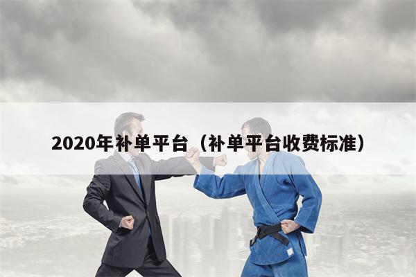 2020年补单平台（补单平台收费标准）