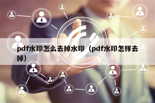 pdf水印怎么去掉水印（pdf水印怎样去掉）
