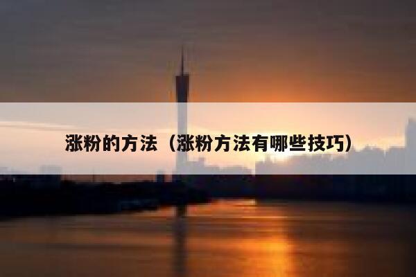 涨粉的方法（涨粉方法有哪些技巧）