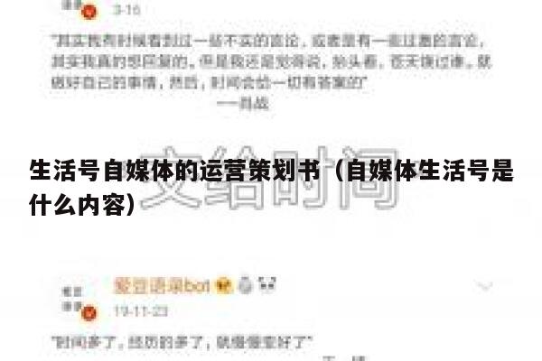 生活号自媒体的运营策划书（自媒体生活号是什么内容）