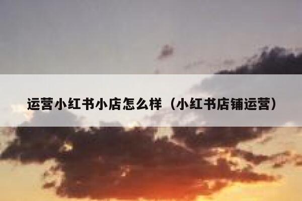 运营小红书小店怎么样（小红书店铺运营）