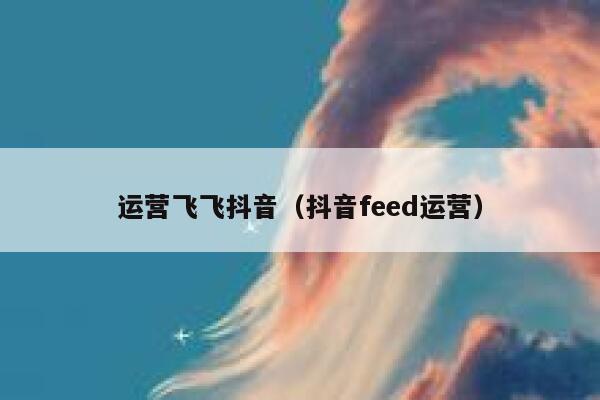 运营飞飞抖音（抖音feed运营）