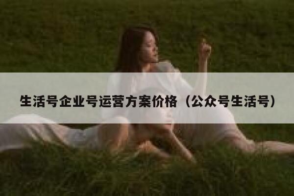 生活号企业号运营方案价格（公众号生活号）