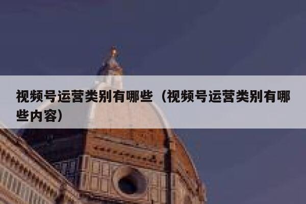 视频号运营类别有哪些（视频号运营类别有哪些内容）