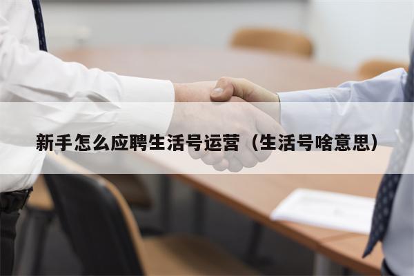 新手怎么应聘生活号运营（生活号啥意思）